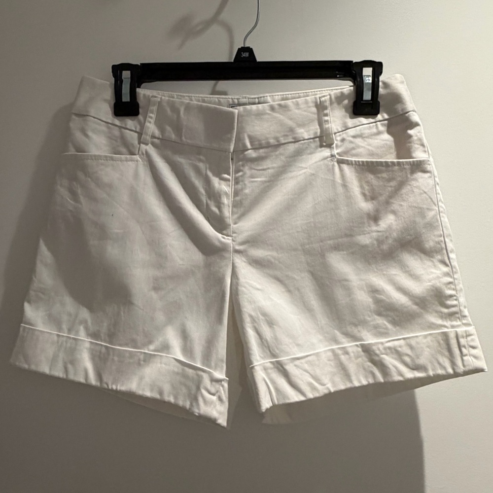 Express White Editor Shorts Mid Rose | Size 0